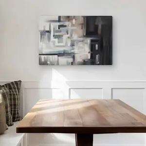 212 MAIN Nought-Shapes Black Metal-Aluminium Artistic Wall Art, 20x30 in Modern Abstract Artwork, Geometric Block & Accent Wall Prints for Minimalist Room Home Decor Supplies