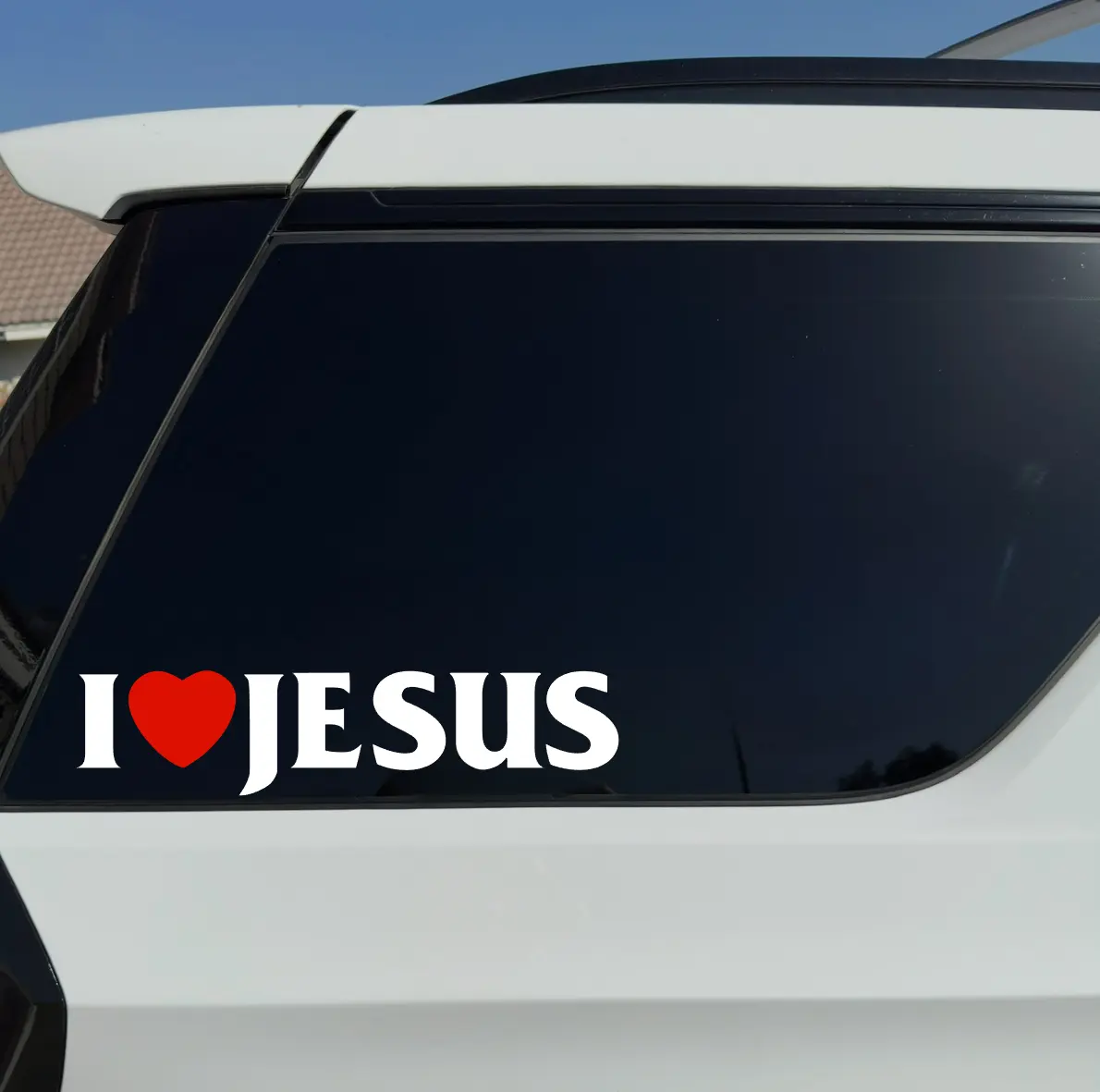 I Love Jesus Vinyl Car Sticker Decal - Durable, Flexible Vinyl Material - Easy Application on Smooth Surfaces, Automotive Exterior Decals Car Stickers
