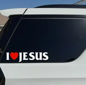 I Love Jesus Vinyl Car Sticker Adhesive Decal - Design for Easy Application on Smooth Surfaces - Made from Vinyl Material for Durability and Flexibility