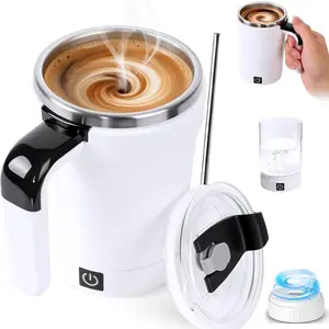 Portable Magnetic Automatic Stirring Insulated Coffee Travel Mug with Charging Temperature Display, Ideal for Office Travel Home Outdoor Gifts