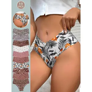 Women's Floral Print Seamless Underwear Soft Breathable Comfy Panties for Daily All-Season Wear Lightweight & Durable Stretch