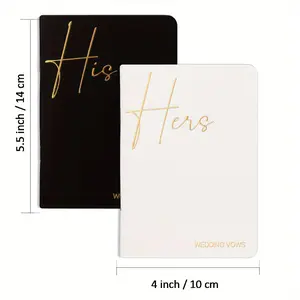 pcs Vow Books His and Hers, Wedding Vow Books with Golden Foil Lettering, Perfect Wedding Ceremony Essential for Wedding Stuff