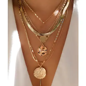 Vintage Gold Color Color Multiple Styles Necklace For Women Trendy Multi-Layer Disc Pendant Necklaces New Tendyaces Set Jewelry Gifts Gift 2026 New