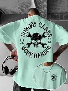 Men's Summer Hot Selling Pattern Printed Graphic T-Shirt for Outdoor Activities, Fitted Casual Style with Moderate Fabric Thickness, Streetwear, Casual Streetwear Top