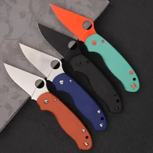 C223 Outdoor Folding Knife, PVC Handle, High Hardness Corrosion Resistant Blade, EDC Pocket Cutting Tool for Camping Driving Fishing, Ideal Gift for Men