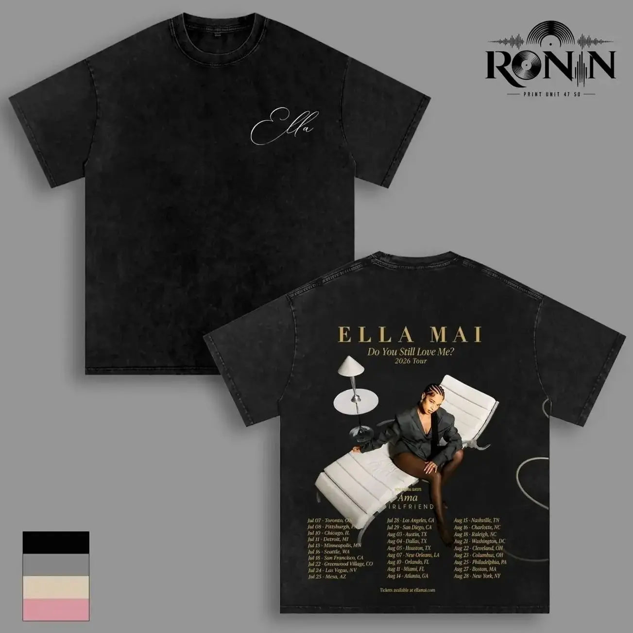 Ella Mai Graphic Tee Men Vintag T-Shirt, Do You Still Love Me? 2026 Tour Portrait Design, Oversized Black Heavyweight Streetwear Shirt for Men Music Fans JAQ 7QW