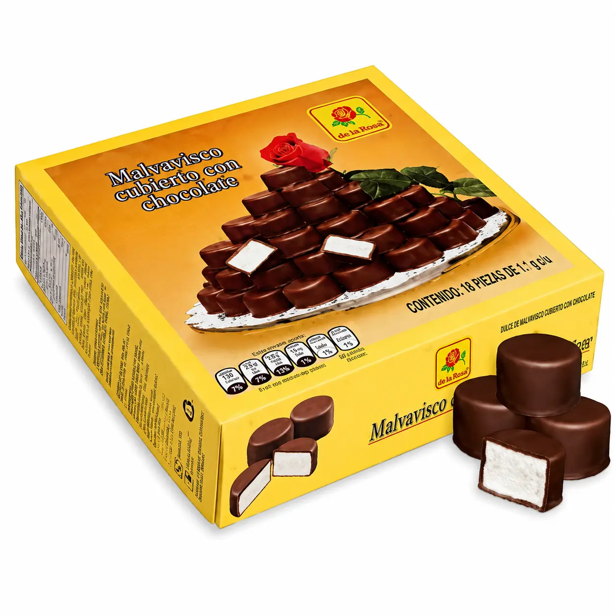 De La Rosa Chocolate Covered Marshmallows Box of 50 pieces De La Rosa Chocolate Covered Marshmallows Box of 50 pieces