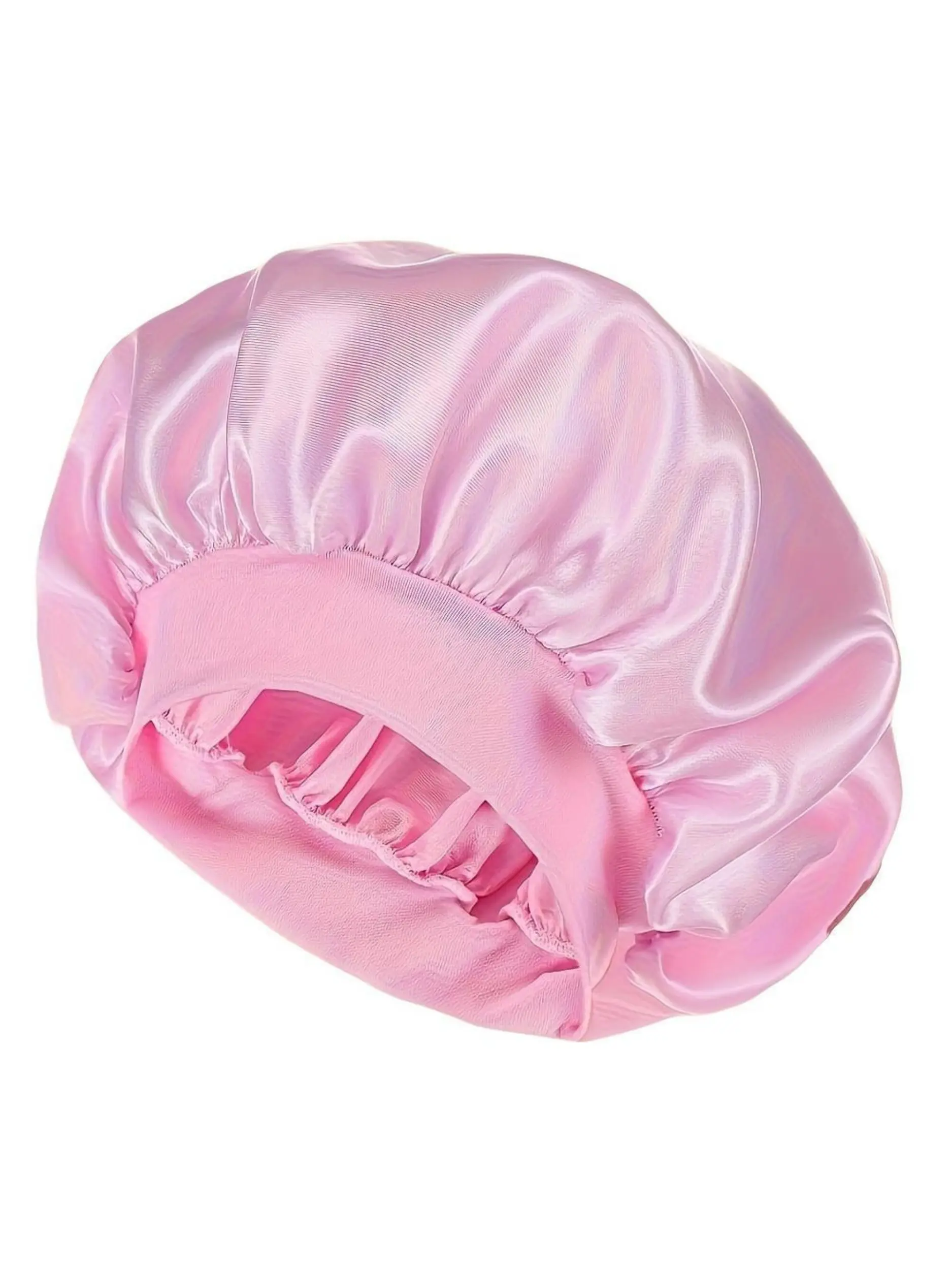 Unscented Satin Sleep Cap, Satin Lined Bonnet, Comfortable Elastic Band, Wide Brim Polyester Bath Hat, Hair Protection, Daily Use, Stretchy Headband, Sleeping Cap, Sleep Bonnets