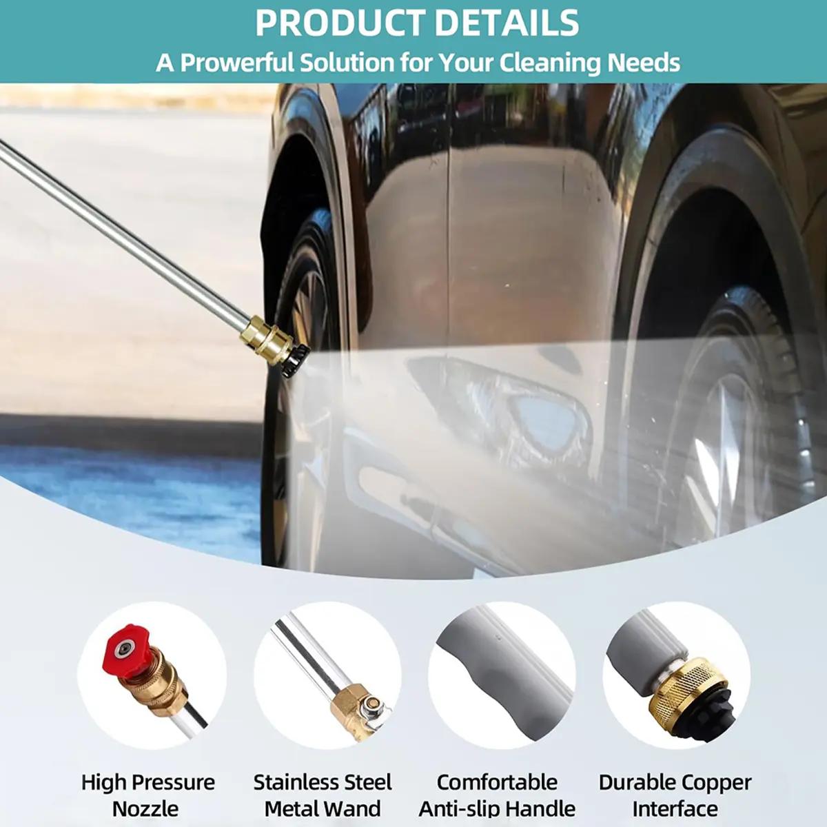 Jet Nozzle Power Washer for Garden Hose, Includes 2 High-Pressure Nozzles and Quick Connectors | Hydro Jet High Pressure Washer Tools