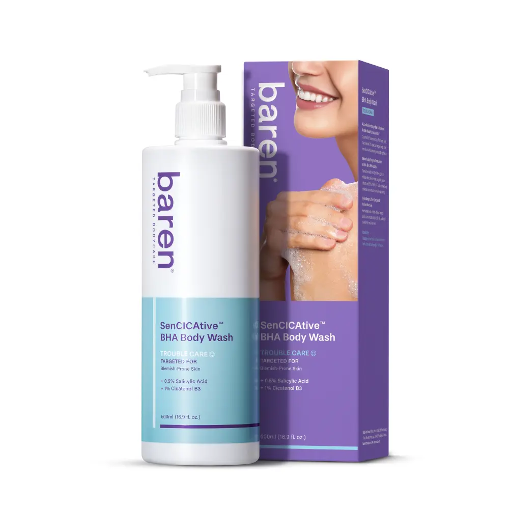 [baren] SenCICAtive BHA Body Wash 500ml, Salicylic Acid, AHA, BHA, gentle exfoliation