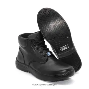 MEN'S KITCHEN RESTAURANT NON-SLIP BLACK LEATHER WORK BOOT FORTAL FBP1 Footwear Comfort