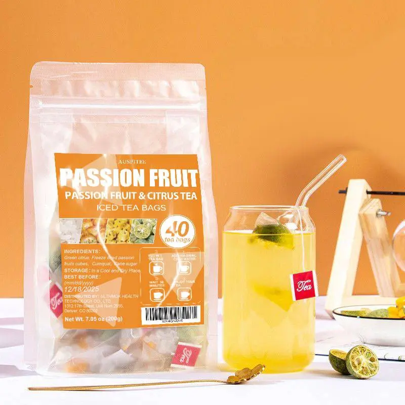 Passion Fruit Tea 40Bags Cold Brewing Tea No Additives Dried Fruit Tea