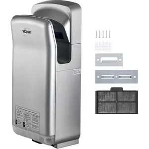 VEVOR Jet Hand Dryer, Premium Electric Commercial Blade Hand Dryer, ABS Air Dryer Hand with HEPA Filtration Wall Mount Hand Dryer, 1600W 110V Vertical Hand Dryer, High - Speed Automatic Infrared SilverVEVOR Super Brand Day