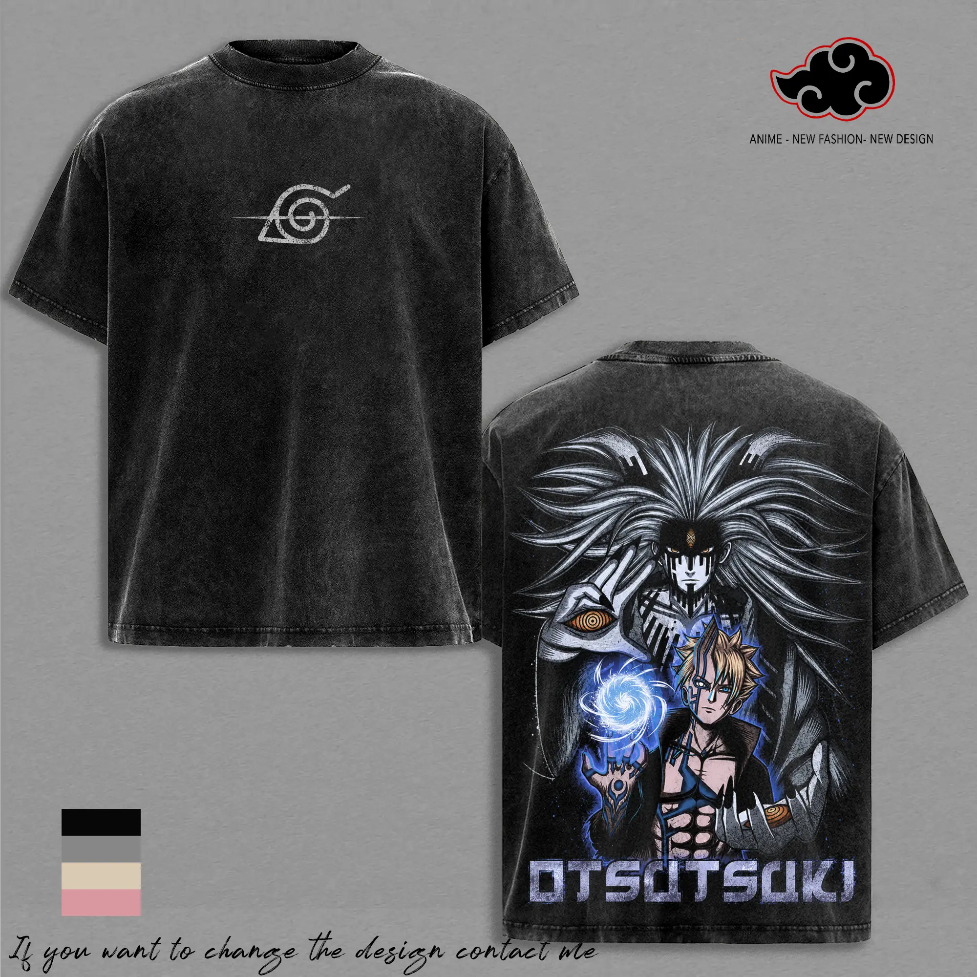 Boruto Uzumaki Otsutsuki Anime T-Shirt Vintage Acid Wash Oversized Graphic Tee Streetwear Karma Seal Gift