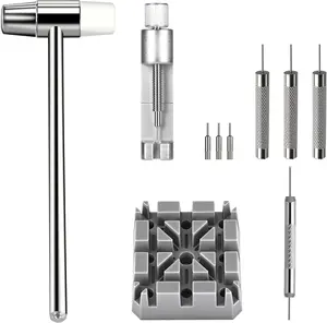 Watch Link Removal Kit,  Metal Watch Strap Link Removal, Sizing Kit with Pin Punches, Extra Pins, Hammer for Watch Band Strap Adjustment