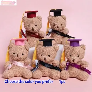 Graduation Teddy Bear Plush Small Bear With Cap And Diploma 10cm Decorative Toy For Parties Bouquet Perfect Gift Versatile Decoration Adorable Design Multiple Colors tiktokshopspringglowup