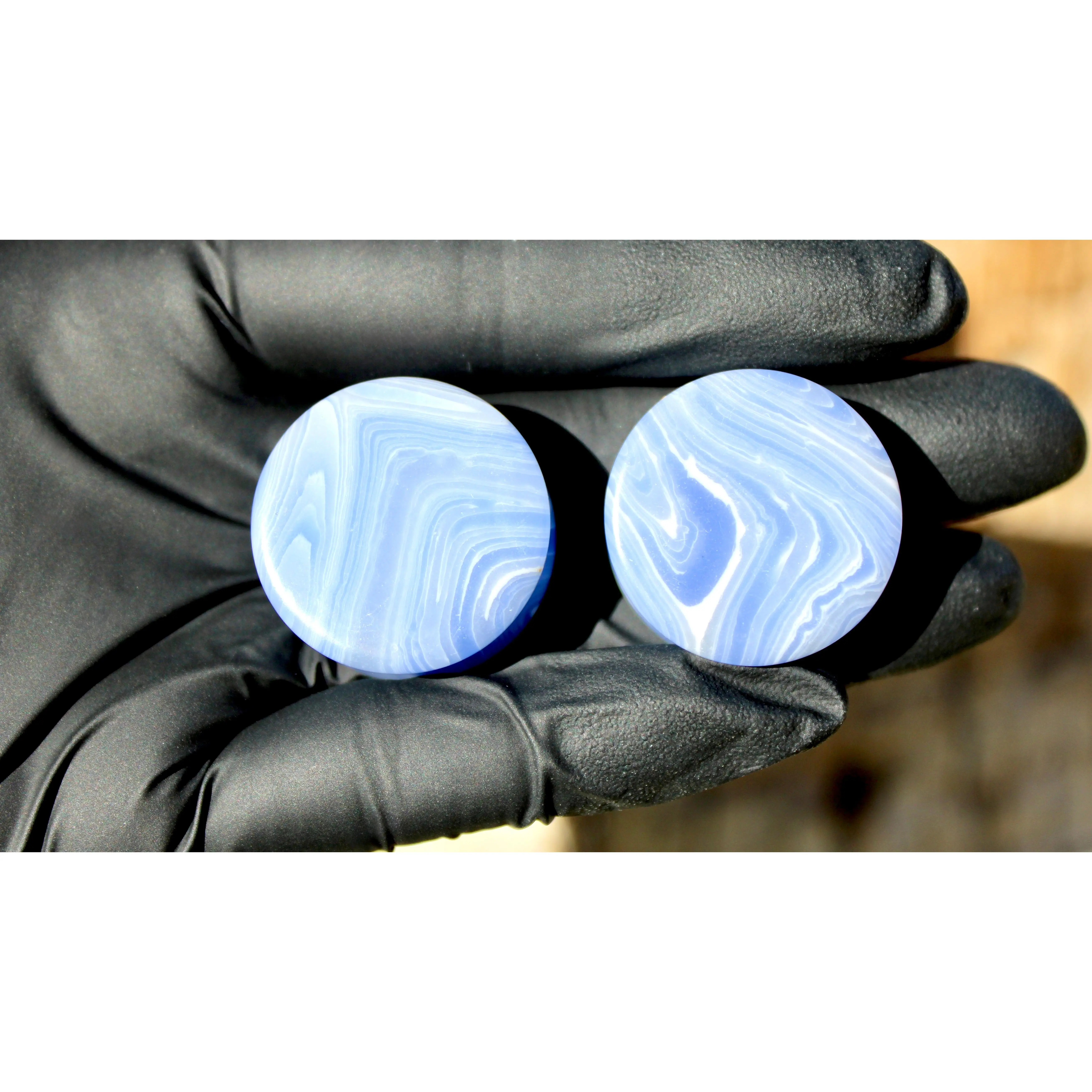 Blue Lace Double Flare for Gauged Ears