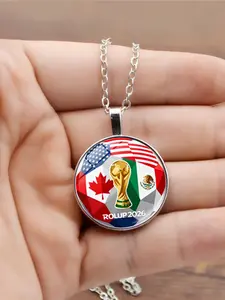 2026 US-Canada-Mexico World Cup Trophy Pendant Necklace for Women, Football Fan Accessories, Sweater Chain, Fashion Jewelry Accessories