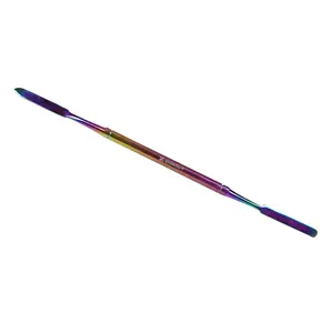 Z Palette De-Potting Spatula, Dual-Ended Multicolor Steel Tool for Makeup Palettes, Empty Magnetic Compatible, Iridescent Finish, 6.5" Length