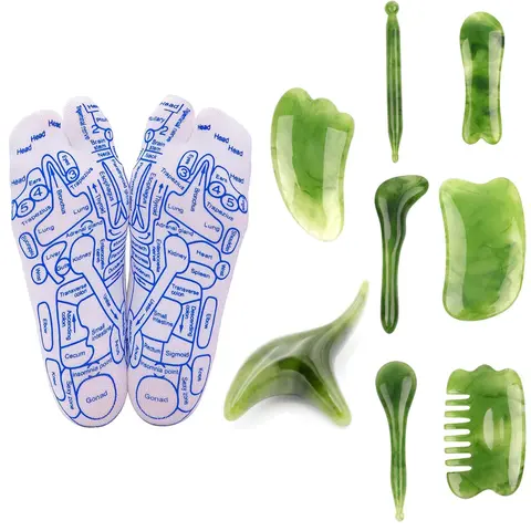 Unisex Gentle Smooth Polyester Elastic Reflexology Socks with Acupressure Pen - 8-Piece Beginner Acupoint Therapy Tools Set for Adults’ Foot Pain Relief, Ideal Shoe Accessory Gift for Friends