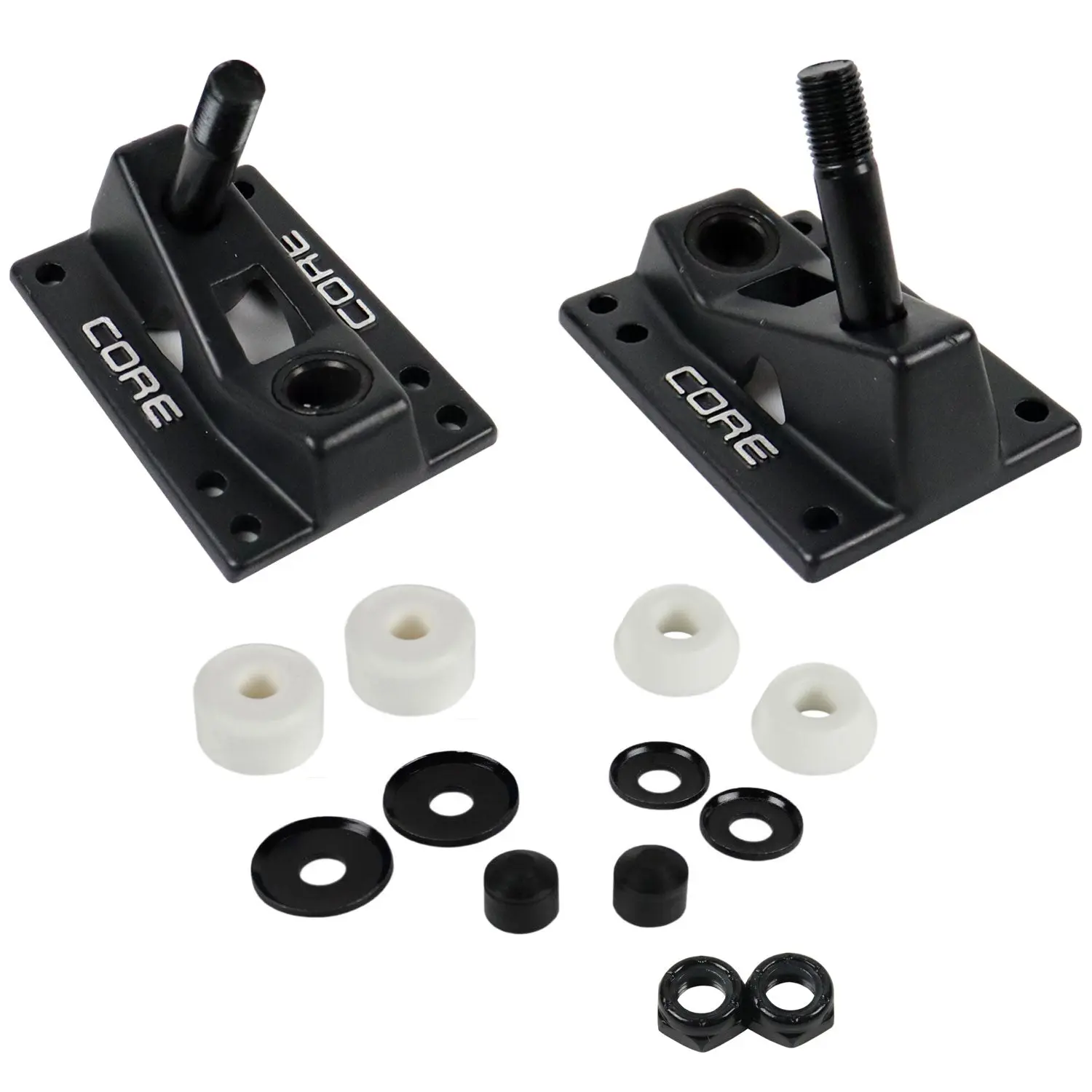 Core Trucks 6-Hole Baseplates Standard Black with 95A Bushings (2-Pack)