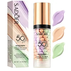 3 In 1 Primer for Face Before Makeup, Sunscreen Isolation Cream, SPF 50 Color Corrector Face Primer, Oil Control & Moisturizing Skin Tone Correcting, Tinted Cream, Perfect Gift for a Girlfriend or Mother for Birthdays, Valentine's Day, or Mother's Day