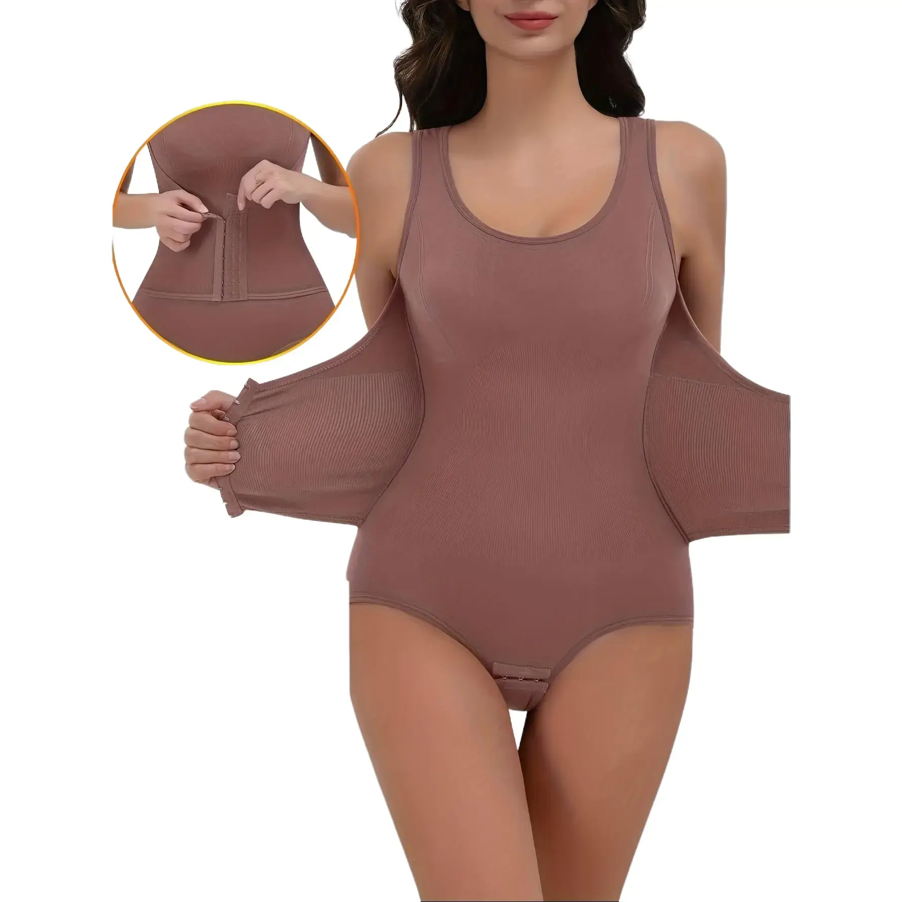 Women' High-Waist Tummy Control Bodysuit - Butt Lifting Seamless Shapewear Suit with Adjustable Straps, Full-Body Compression (Nylon Blend) for Gym, Postpartum & Casual Attire - -Piece Underwear for all-day