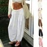 Yeokou Women's Summer Bohemian Baggy H-Type Genie Pants - Casual, Lantern Bottom, Loose-Fitting Elastic Waist, Wide Leg, Machine Washable Boho Clothes for Women, Women's Clothes,back to school shopping
