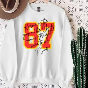 Karma Is The Guy On The Chief Coming Straight Home To Me Sweatshirt, Kansas City Football Shirt, American Football Fan Gift