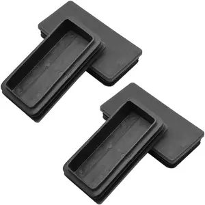 4Count 2 x 4 Inch (50x100mm) Rectangle Black Plastic Plug End Cap Plastic Rectangle Furniture Foot Table Chair Legs Tube Inserts Pipe Tubing End Cap