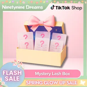 Ninetynine Dreams Mystery Lash Box (Get 3, 6, or 10 Unique Lashes Styles) May include strip, cluster, lower lashes, [NO GLUE] self-adhesive lashes, Manhua Lashes Book, Beginner-Friendly Ultra-Thin Band Reusable Lashes, Perfect For Holiday Gifts & Surprise