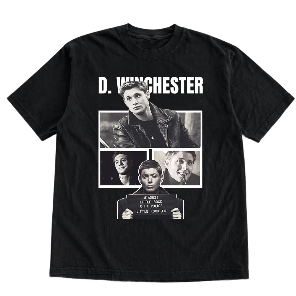 Dean Winchester Mugshot Shirt Vintage Supernatural Graphic Tee 2000s Retro Aesthetic Gift for Men Gift for Women, Crew Neck T-shirt, Trending T-shirt