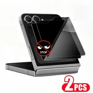 Privacy Protection Tempered Glass Protective Screen Protector for Samsung Galaxy Z Flip 7/6/5, Anti-Spy Film, Two Pieces Pack Accessories