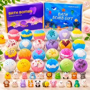 24 Pcs Surprise Toy   Gift Set for  & Adults Space & Ocean Themes 60g Fizzy Spa  with Hidden Toys Inside Moisturizing Essential Oil  Melts