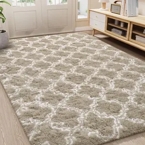 RUNIA Indoor Elegant Fluffy Bedroom Rug - Soft Large Washable Home Mat with Non-Slip Backing, Ideal for Living Room, Nursery, and Indoor Use, Enhances Home Decor and Comfort