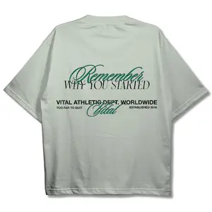 Oversized Pump Cover T-Shirt - Vintage Remember Why You Started T Beige