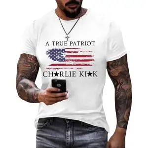 Athera Men Plus-size men's slim-fit cotton T-shirt with fun text and European and American casual letter graphic prints