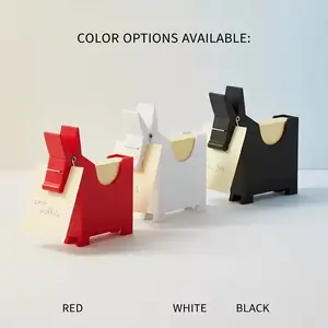 Mule Shaped Note Clip Holder, Desktop Organizer for Notes and Documents, Black White Red