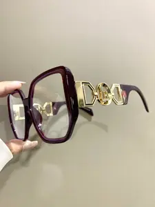 Oversized Polygonal Glasses, Trendy Fashion Novelty Hollow Metal Frame Leg High-End Eyeglasses for Men and Women, Square Eyeglass Frame, High Quality Eyewear