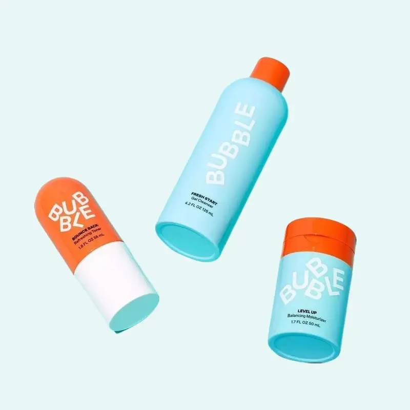 Bubble Skincare Vegan 3-Step Balancing Care Kit - Cleansing, Hydrating, Moisture-Boosting for Daily Skin Maintenance