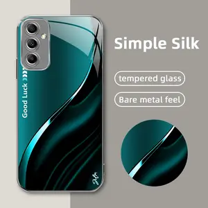 Suitable for [Galaxy A14 5g] High-end simple silk electroplated metal glass mobile phone case, affordable, fully shockproof, drop-proof, wear-resistant-888