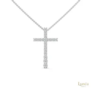 0.50 CT. Diamond Cross Pendant – Lab-Grown Luxury | Lab Grown | 14K Gold & Platinum