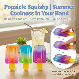 Colorful Ice Pop Squeeze Toy, Sensory Stress Relief Fidget Toy, Unique Gift for Friends, Parents, Random Packaging Box
