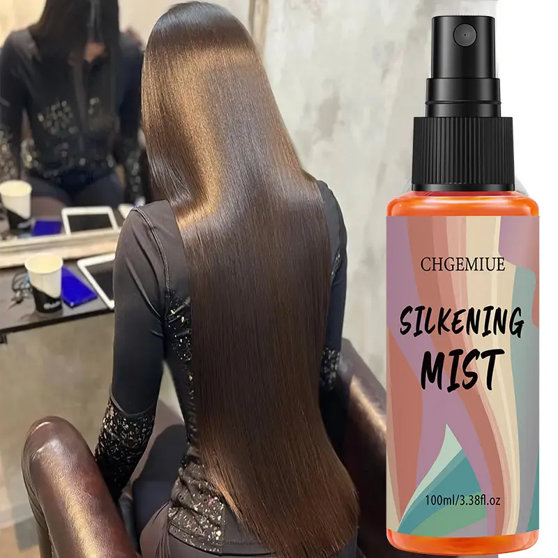 Leave-In Hair Smoothing Spray, salon-grade formula with no rinse needed. Fine mist design fits both men and women, brings natural glossy hair effect, offers heat protection and steady moisturizing care for normal hair types