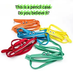 Creative Monster Zipper Pencil Case, Funny All-in-One Pull-Out Pen Bag, Cute Student Stationery Organizer