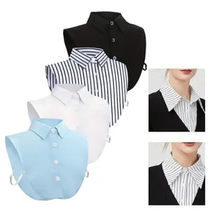 A Set of 4 Pcs High-Neck Fake Collars in Large Size,Designed to Prevent Exposure,Detachable False Dicky Collar,Ideal for Women Outfits Halloween Costume,Birthday Gifts,DIY Hand Tools Kits