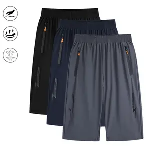mens shorts,3pcs men’s athletic shorts with zippered pockets; lightweight, breathable summer casual shorts suitable for the gym, running, and the beach; stretchy 7/8 casual jogger shorts. tiktokshopspringglowup,summervibes