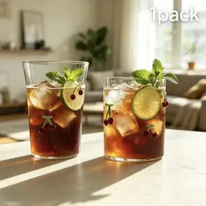 Viral Summer Must-Have Cherry Design Handle-Free Glass Tumbler, Minimalist Luxury Food Grade BPA-Free Lead & Cadmium Free Heat Resistant Cup, Dishwasher Safe for Iced Coffee Juice Cold Drinks, Perfect Gift for Women Birthday Valentine's Day Housewarming