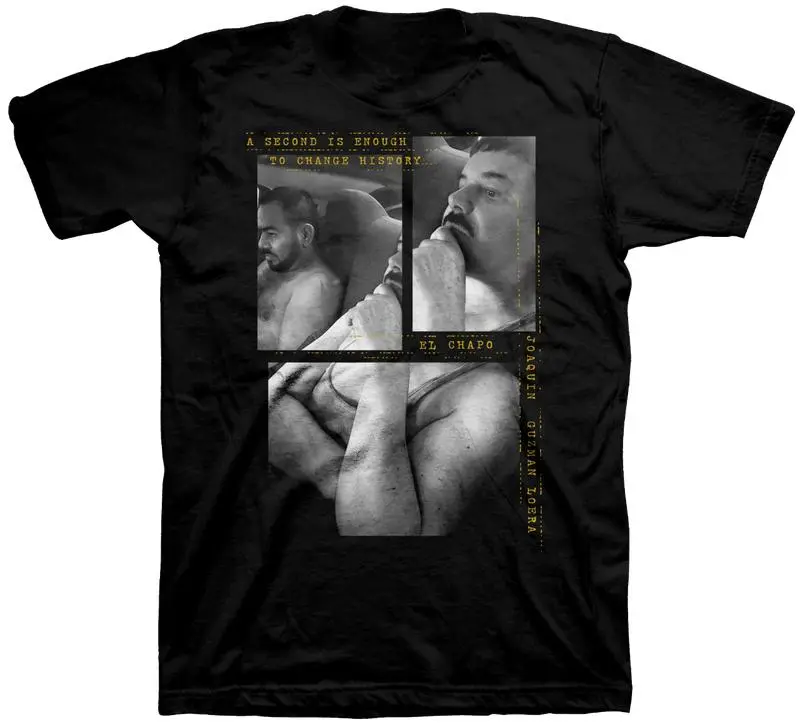 El Chapo Joaquin Guzman T-Shirt – A Second Is Enough To Change History Graphic Tee, Retro Gangster Mexican Streetwear, Spanish Qoute Shirt, Full Color Casual Streetwear for Men & Women