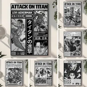 Famous Anime A-Attack O-On Titan Painting Calligraphy Waterproof Scratch-Resistant Canvas Wall Art – Premium Oil Painting Style HD Print | Modern Aesthetic Home Decor for Living Room, Bedroom, Kitchen & Café | Perfect Holiday, Housewarming & Party Gift